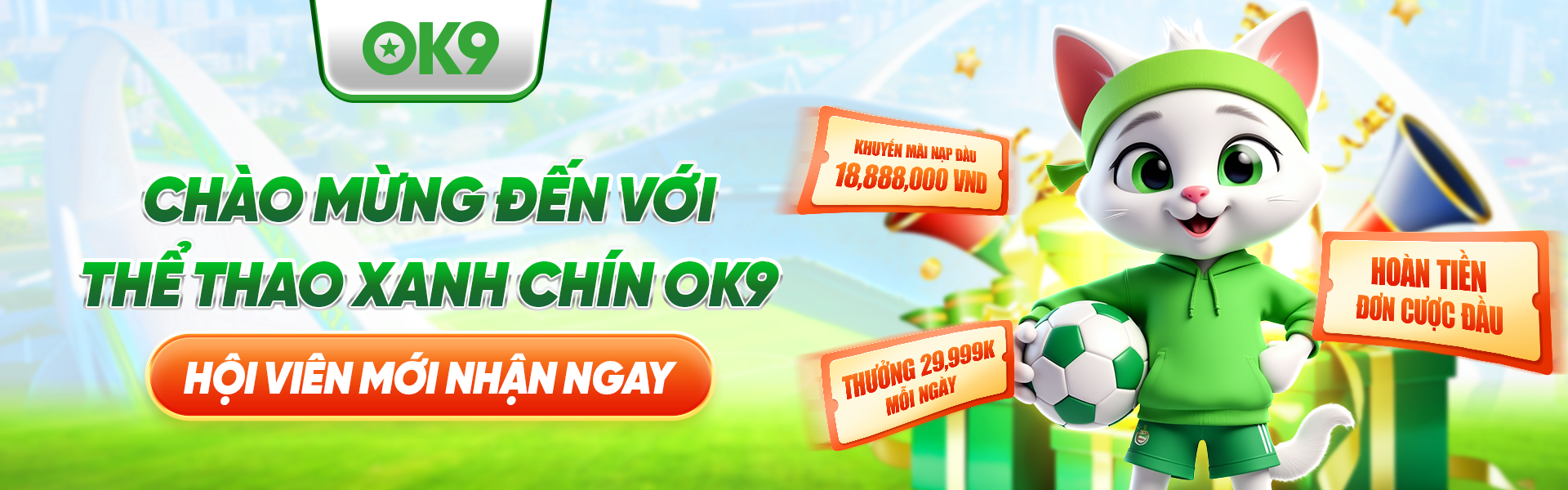 banner Ok9 xanh chín
